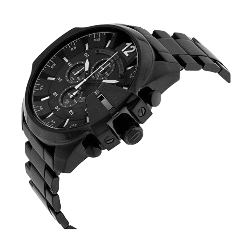 Diesel Mega Chief Chronograph Black Stainless Steel Watch For Men - DZ4283 Watches Diesel   