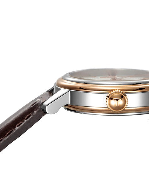 Tissot Bridgeport Lady Silver Dial Brown Leather Strap Watch For Women - T097.010.26.118.00 Watches Tissot   