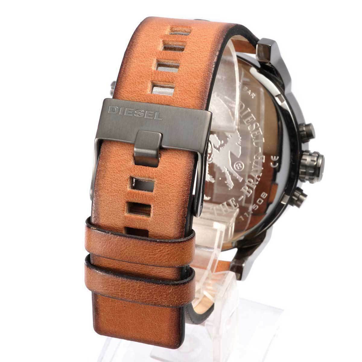 Diesel Mr Daddy 2.0 Black Dial Brown Leather Strap Watch For Men - DZ7332 Watches Diesel   