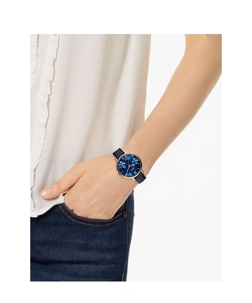 Fossil Jacqueline Blue Dial Blue Leather Strap Watch for Women - ES4673 Watches Fossil   