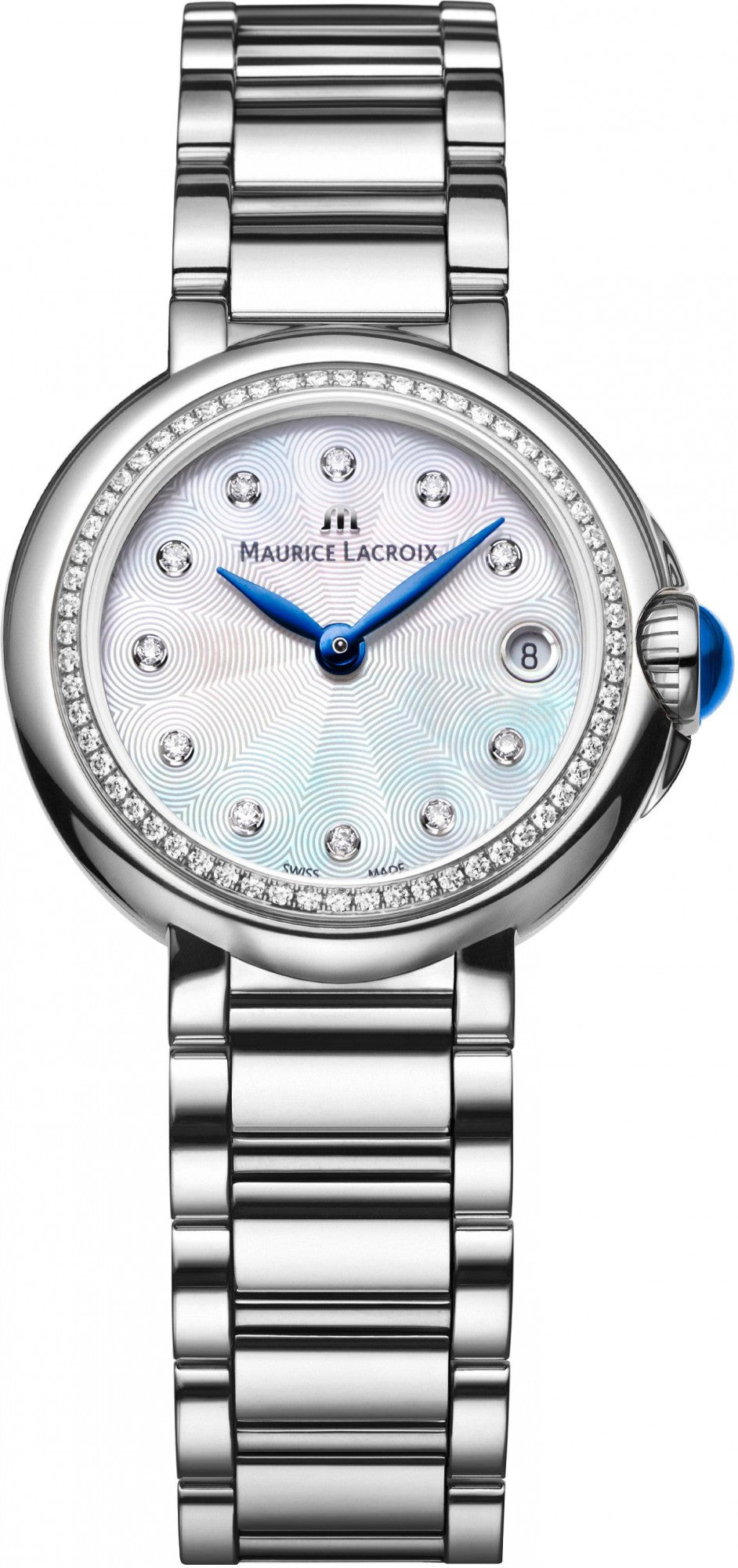 Maurice Lacroix Fiaba Diamonds Mother of Pearl Dial Silver Steel Strap Watch for Women - FA1004-SD502-170-1 Watches Maurice Lacroix   