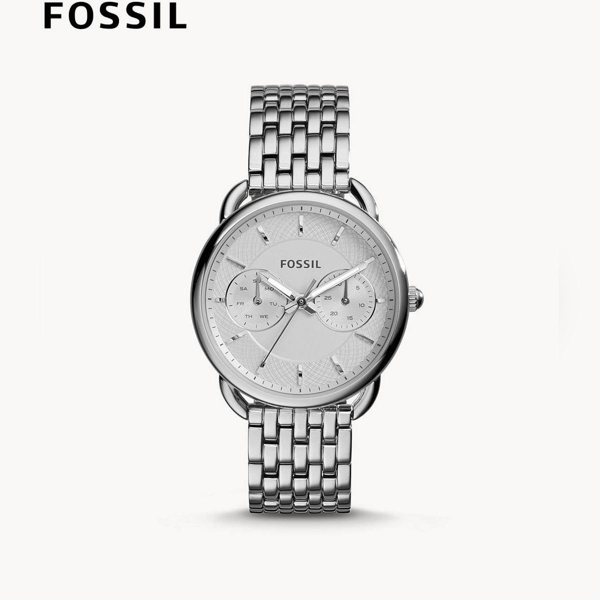 Fossil Tailor Silver Dial Silver Stainless Steel Strap Watch for Women - ES3712 Watches Fossil   