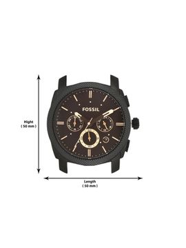 Fossil Machine Chronograph Black Dial Black Steel Strap Watch for Men - FS4682 Watches Fossil   