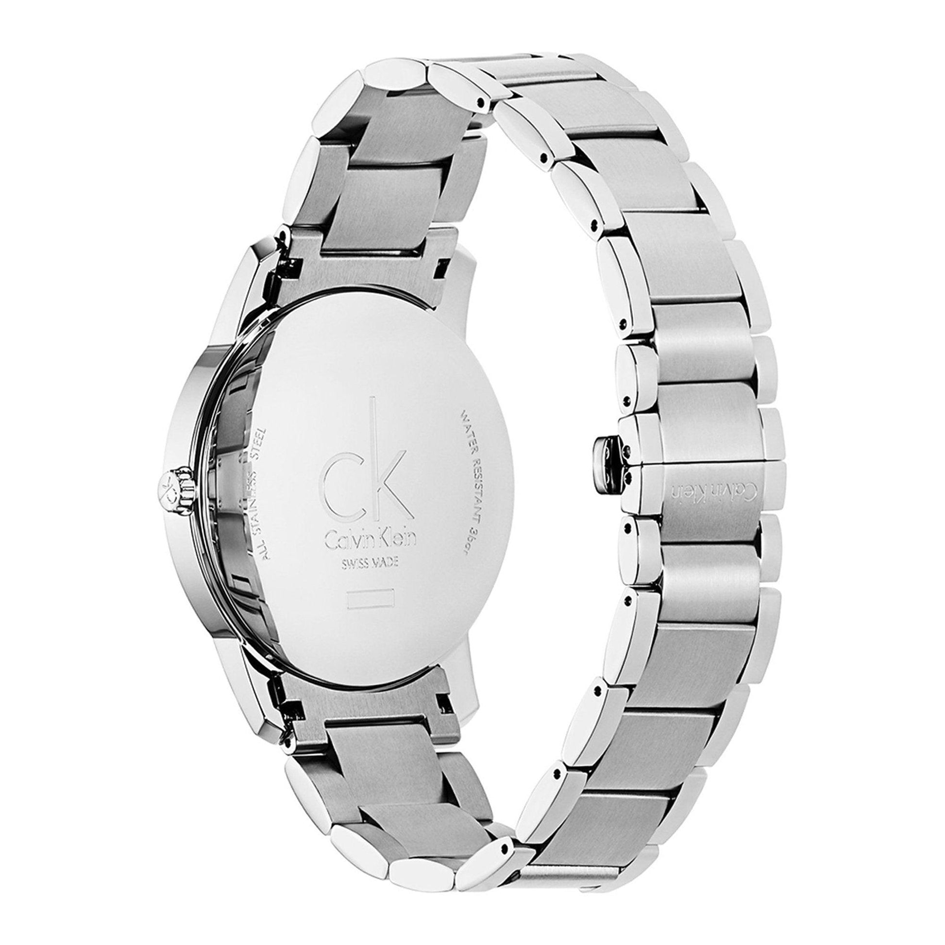 Calvin Klein City Quartz White Dial Silver Steel Strap Watch for Men - K2G2G1Z6 Watches Calvin Klein   