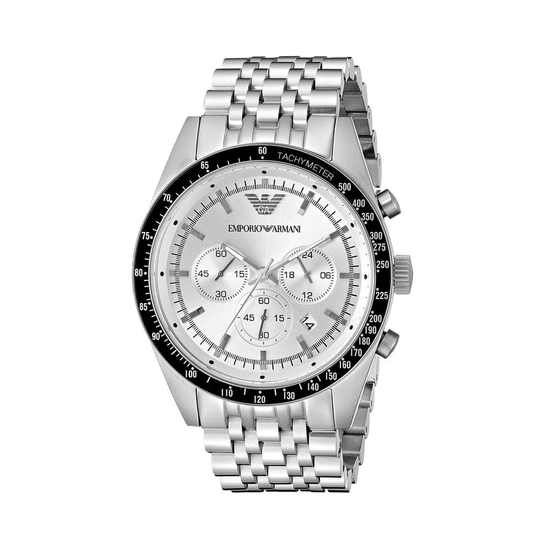 Emporio Armani Sportivo Chronograph Silver Dial Silver Stainless Steel Watch For Men - AR6073 Watches Emporio Armani   