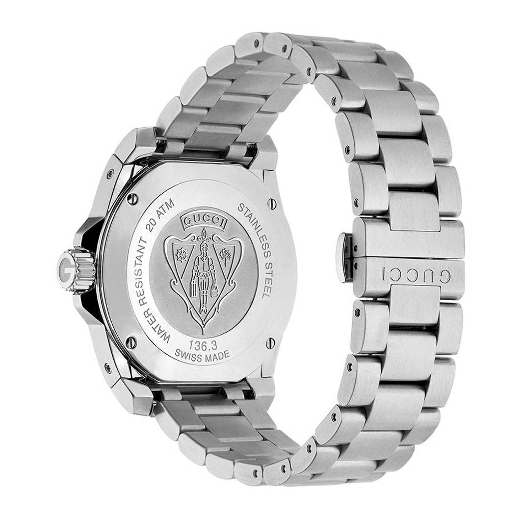 Gucci Dive Quartz White Dial Silver Steel Strap Watch for Men  - YA136302 Watches Gucci   