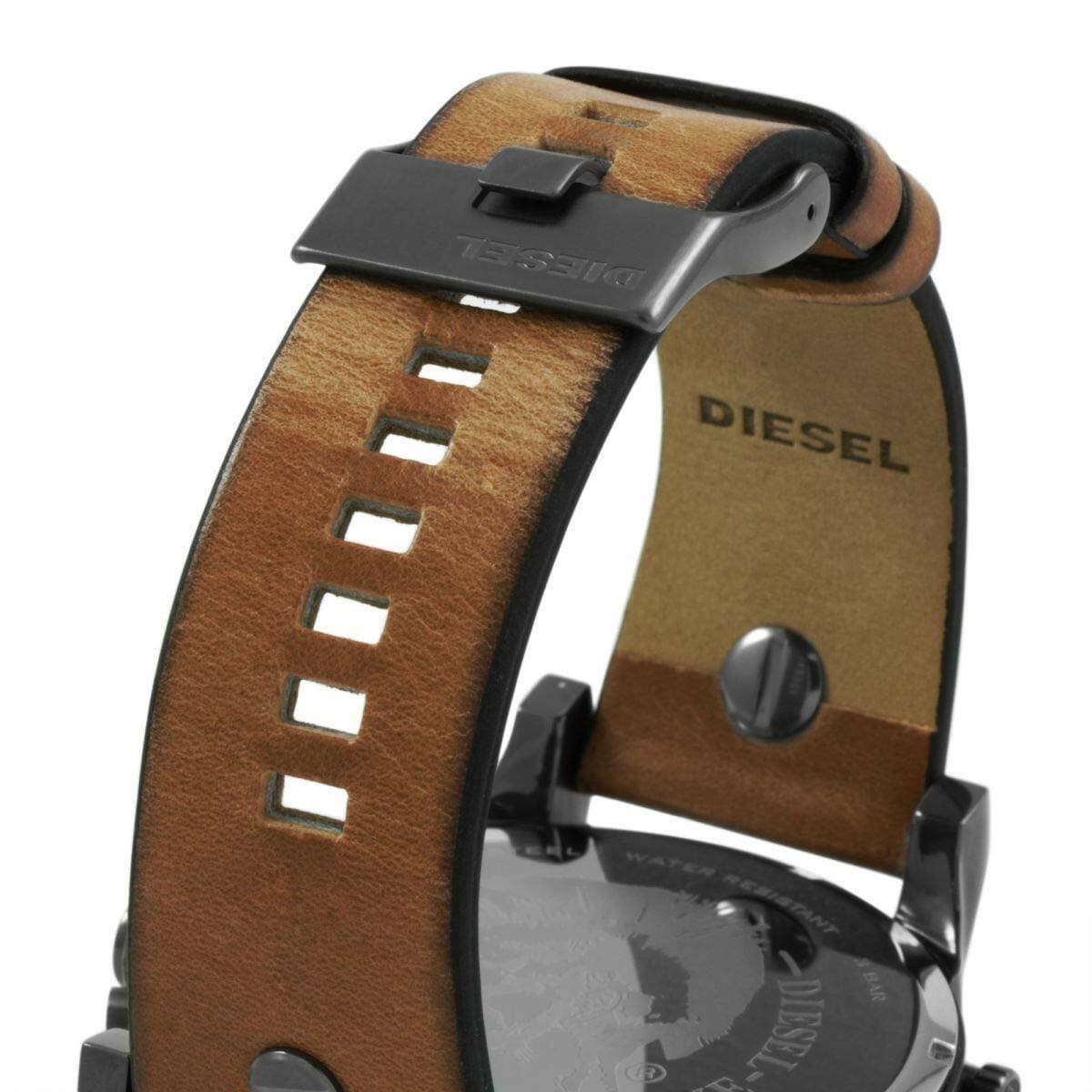 Diesel Mr Daddy 2.0 Black Dial Brown Leather Strap Watch For Men - DZ7332 Watches Diesel   