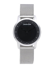 Calvin Klein City Chronograph Black Dial Silver Mesh Bracelet Watch for Men - K2G2G121 Watches Calvin Klein   