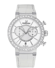 Swarovski Citra Sphere Chronograph White Dial White Leather Strap Watch for Women - 5027127 Watches Swarovski   