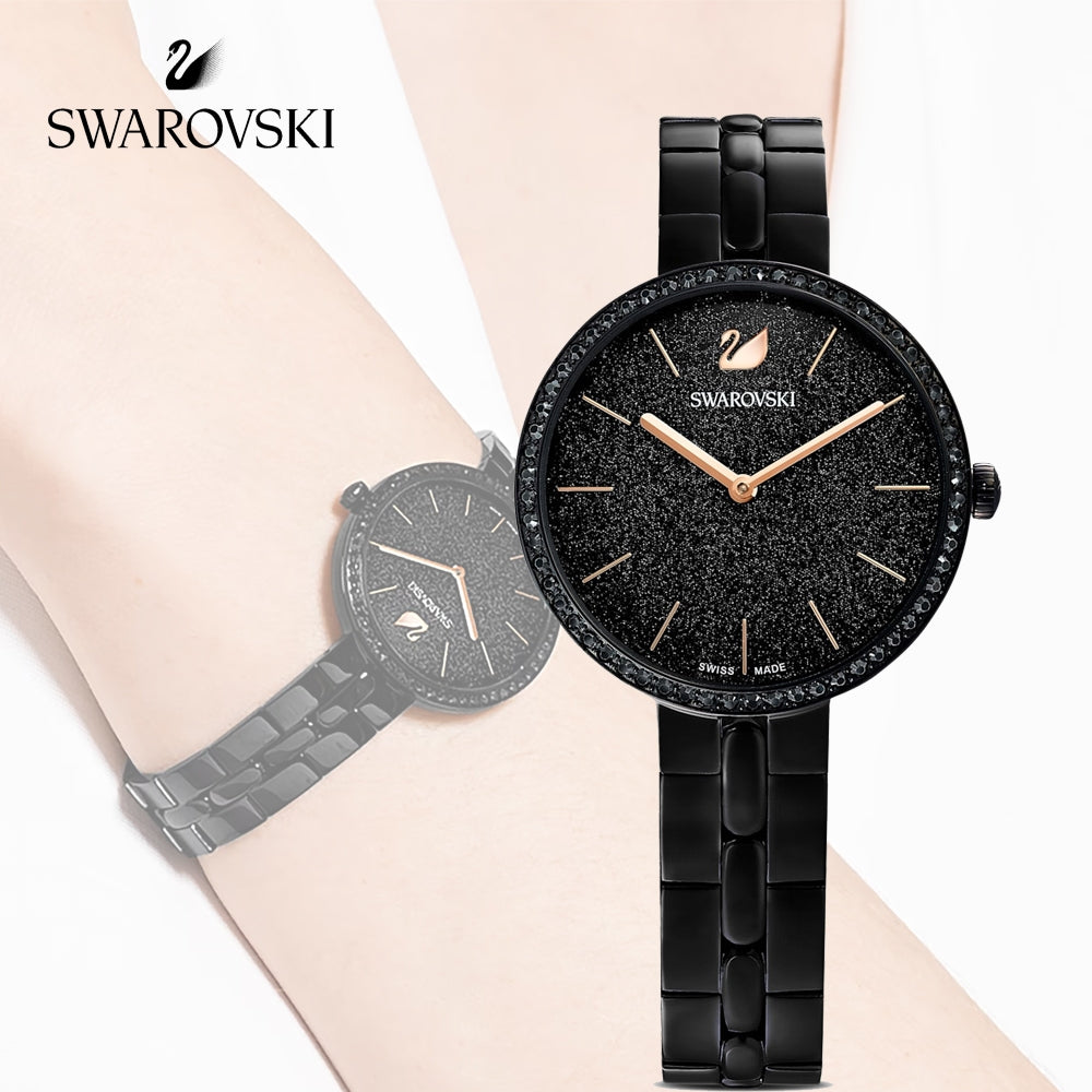 Swarovski Cosmopolitan PVD Black Dial Black Steel Strap Watch for Women - 5547646 Watches Swarovski   