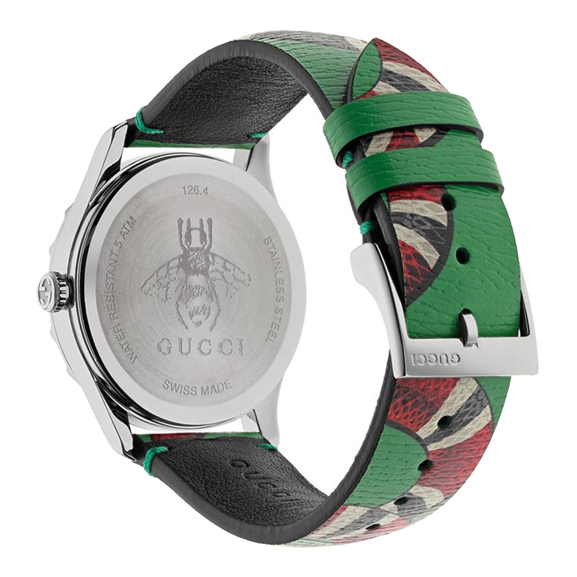 Gucci G Timeless Le Marche Des Merveilles Green Dial Green Leather Strap Watch Unisex - YA1264081 Watches Gucci   