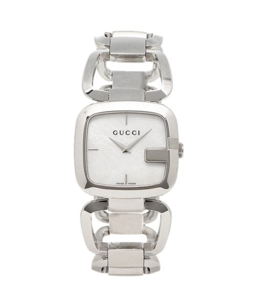 Gucci G-Class Mother of Pearl Dial Silver Steel Strap Watch For Women - YA125404 Watches Gucci   