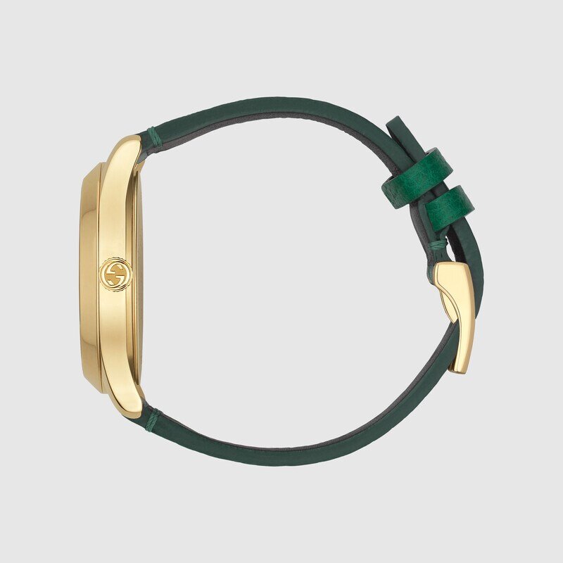 Gucci G Timeless Bee Green Dial Green Leather Strap Watch For Women - YA1264065 Watches Gucci   