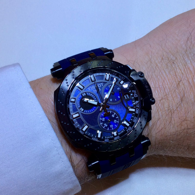 Tissot T Race Chronograph 42mm Blue Dial Blue Silicon Strap Watch For Men - T115.417.37.041.00 Watches Tissot   