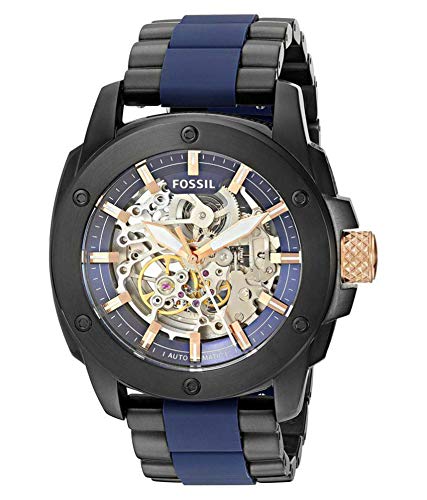 Fossil Modern Machine Automatic Skeleton Blue Dial Two Tone Steel Strap Watch for Men - ME3133 Watches Fossil   