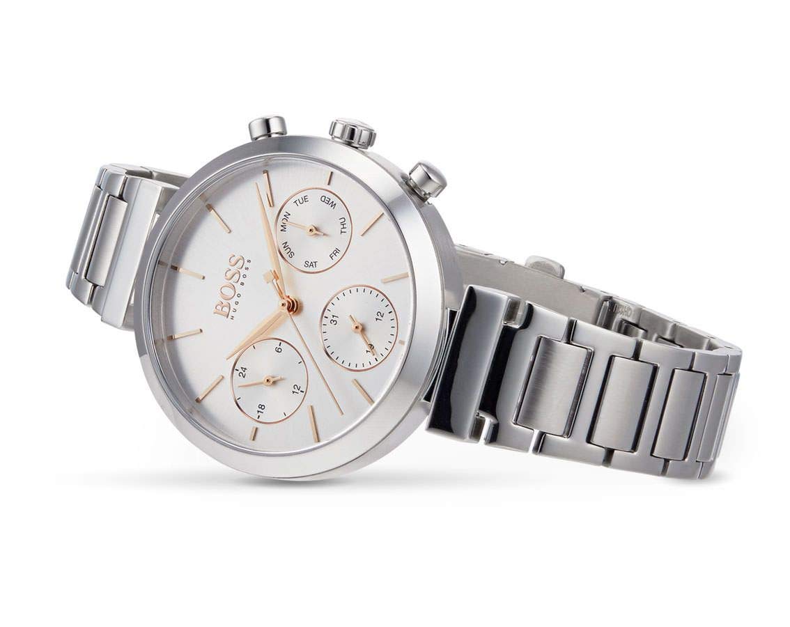 Hugo Boss Flawless Silver Dial Silver Steel Strap Watch for Women - 1502530 Watches Hugo Boss   