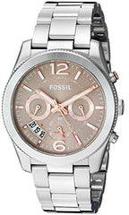 Fossil Perfect Boyfriend Taupe Dial Silver Steel Strap Watch for Women - ES4146 Watches Fossil   