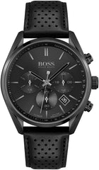 Hugo Boss Champion Black Dial Black Leather Strap Watch for Men - 1513880 Watches Hugo Boss   