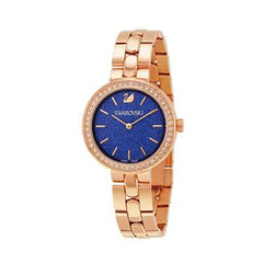Swarovski Daytime Glittering Blue Dial Rose Gold Steel Strap Watch for Women - 5182277 Watches Swarovski   