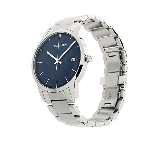 Calvin Klein City Blue Dial Silver Steel Strap Watch for Men - K2G2G14Q Watches Calvin Klein   