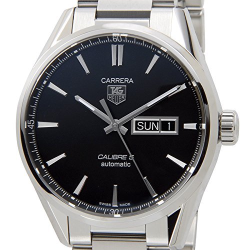 Tag Heuer Carrera Calibre 5 Automatic Black Dial Silver Steel Strap Watch for Men - WAR201A.BA0723 Watches Tag Heuer   