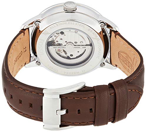 Fossil Townsman Automatic White Dial Brown Leather Strap Watch for Men - ME3064 Watches Fossil   