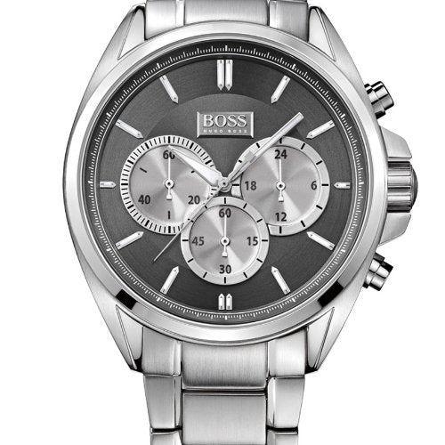 Hugo Boss Driver Black Dial Silver Steel Strap Watch for Men - 1512883 Watches Hugo Boss   
