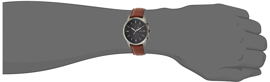 Fossil Townsman Chronograph Gray Dial Brown Leather Strap Watch for Men - FS5522 Watches Fossil   