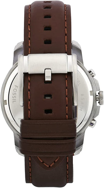 Fossil Grant Chronograph Beige Dial Brown Leather Strap Watch for Men - FS4735 Watches Fossil   