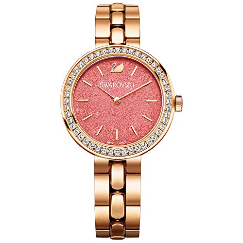 Swarovski Daytime Quartz Coral Dial Rose Gold Steel Strap Watch for Women - 5182250 Watches Swarovski   