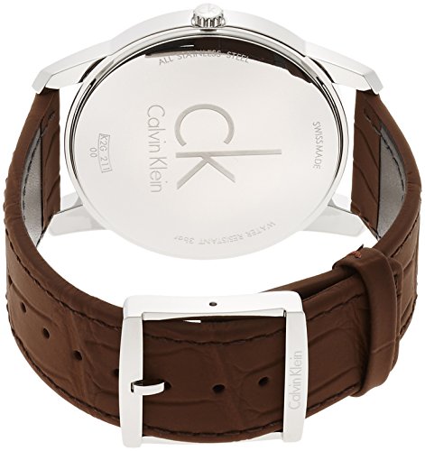 Calvin Klein City Brown Dial Brown Leather Strap Watch for Men - K2G211GK Watches Calvin Klein   