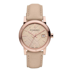 Burberry The City Beige Tan Dial Tan Leather Strap Watch for Women - BU9014 Watches Burberry   