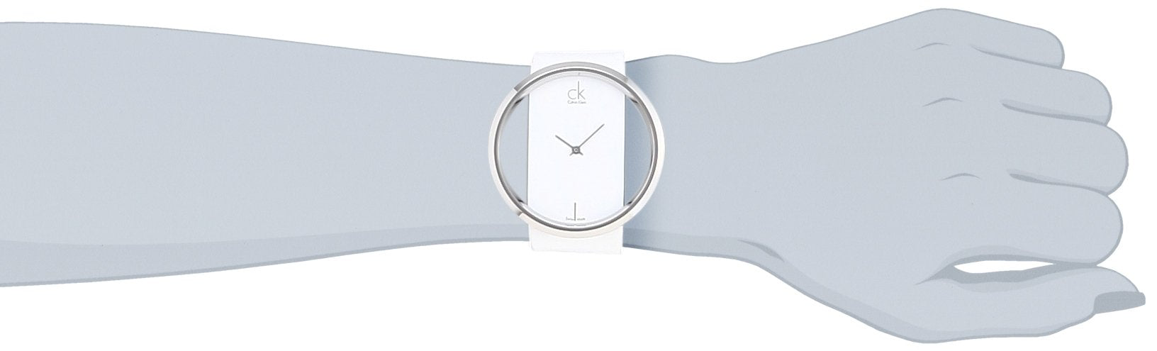 Calvin Klein Glam Transparent Dial White Leather Strap Watch for Women - K9423101 Watches Calvin Klein   