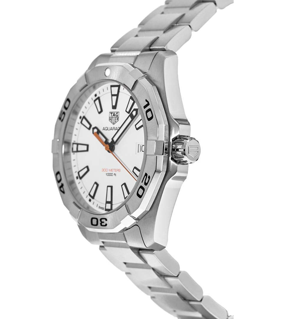 Tag Heuer Aquaracer Quartz 41mm White Dial Silver Steel Strap Watch for Men - WBD1111.BA0928 Watches Tag Heuer   