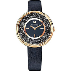 Swarovski Crystalline Pure Black Dial Black Leather Strap Watch for Women - 5275043 Watches Swarovski   