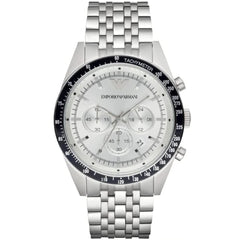 Emporio Armani Sportivo Chronograph Silver Dial Silver Stainless Steel Watch For Men - AR6073 Watches Emporio Armani   