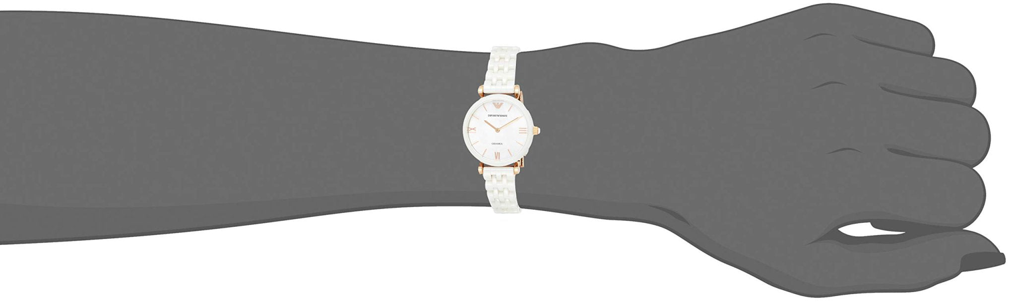 Emporio Armani Ceramica Mother of Pearl Dial White Ceramic Strap Watch For Women - AR1486 Watches Emporio Armani   