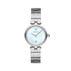 Emporio Armani Mother of Pearl Dial Silver Stainless Steel Dial Watch For Women - AR11235 Watches Emporio Armani   