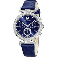 Swarovski Era Journey Blue Dial Blue Leather Strap Watch for Women - 5479239 Watches Swarovski   