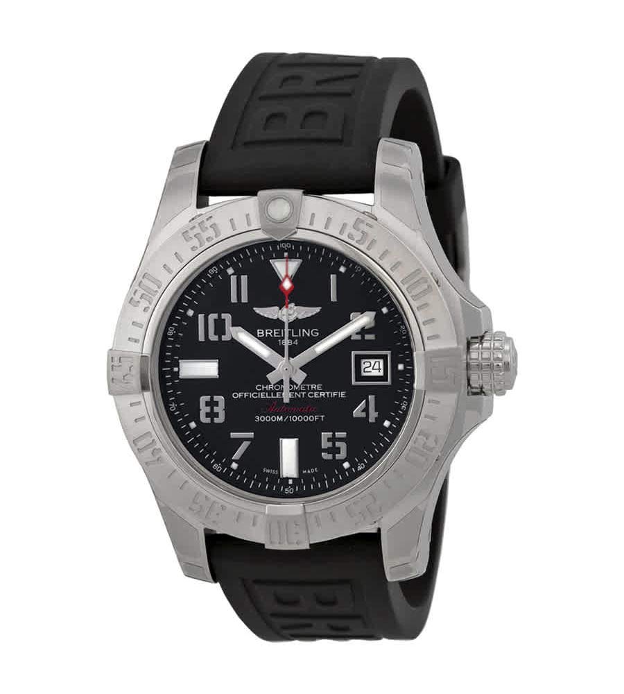 Breitling Avenger II Seawolf Stainless Steel 45mm Black Rubber Strap Mens Watch - A1733110/BC31/153S Watches Breitling   