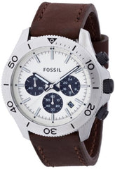 Fossil Retro Traveler Chronograph White Dial Brown Leather Strap Watch for Men - CH2886 Watches Fossil   