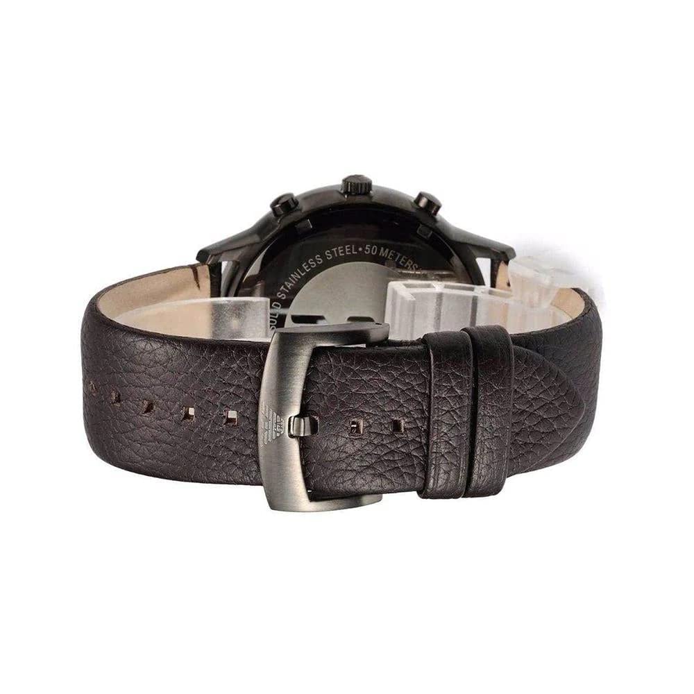 Emporio Armani Sportivo  Black Dial Brown Leather Strap Watch For Men - AR2462 Watches Emporio Armani   