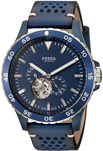 Fossil Crewmaster Sports Automatic Blue Dial Blue Rubber Strap Watch for Men - ME3149 Watches Fossil   