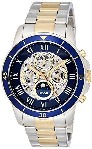 Fossil Grant Sport Automatic Skeleton Blue Dial Two Tone Steel Strap Watch for Men - ME3141 Watches Fossil   