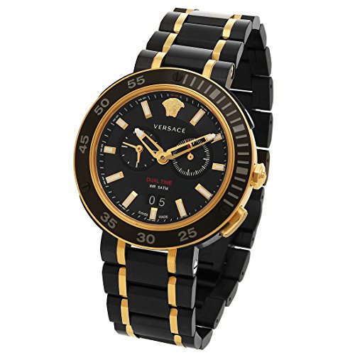 Versace V Extreme Pro Two Tone Dial Stainless Steel Strap Watch for Men - VCN040017 Watches Versace   