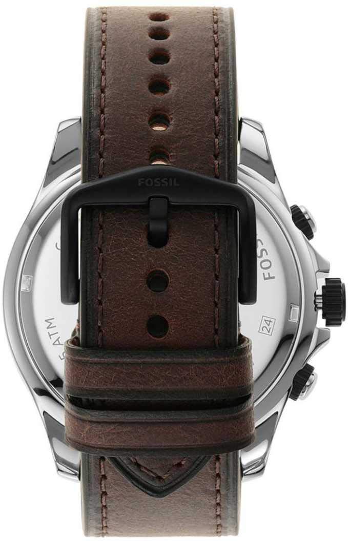 Fossil Dillinger Chronograph Cream Dial Brown Leather Strap Watch for Men - FS5674 Watches Fossil   