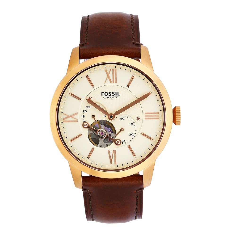 Fossil Townsman Beige Dial Brown Leather Strap Watch for Men - ME3105 Watches Fossil   