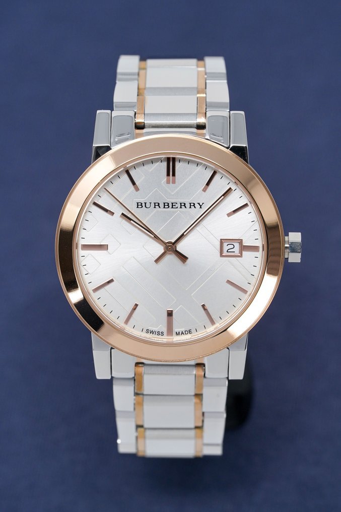 Burberry The City White Dial Two Tone Stainless Steel Strap Watch for Women - BU9006 Watches Burberry   