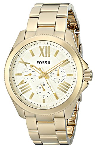 Fossil Cecile Multifunction Champagne Dial Gold Steel Strap Watch for Women - AM4510 Watches Fossil   