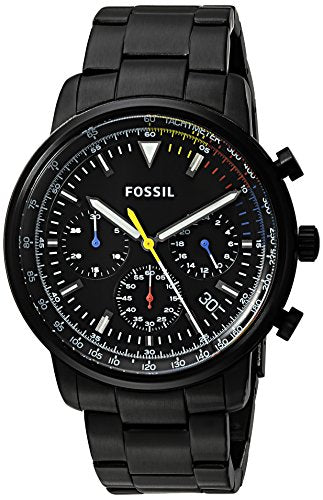 Fossil Goodwin Chronograph Black Dial Black Steel Strap Watch for Men - FS5413 Watches Fossil   